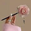 Pasador de Pelo con Borla en Forma de Media Luna Estilo Antiguo para Mujeres 2026 Nuevo Accesorio para el Cabello Hanfu Pasador de Doble Cara con un Toque Elegante de Alta Gama Pasador de Madera
