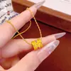 Mismo Estilo que el de la Tienda Dorada, Collar Colgante Lulu Tong de Flores Florecientes, Color Duradero, Collar para Mujer, Cuenta de la Fortuna, Cadena para Clavícula, Moda de Lujo Ligero