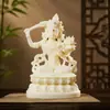 Enfeite de fruta marfim, figura do deus da riqueza amarela, estátua de Buda, decoração de casa, sala de estar, cerimônia de inauguração, artesanato de mesa, peça decorativa pequena