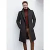 Abrigo de Lana de Nuevo Estilo Transfronterizo para Hombre, de Longitud Media, Abrigo de Lana para Otoño e Invierno, Abrigo Cálido Juvenil