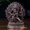 Nepal Hecho a Mano 5 pulgadas Cobre Tallado "Rey Kong Buda Pupa" Tíbet Decoración de Bronce para el Hogar