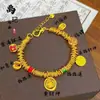 Pulsera de calabaza mariposa oro antiguo de alto color láser tienda de oro con joyería flash nicho lujo cuatro hojas