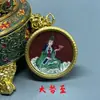 Colgante Thangka de Cinabrio Pintado a Mano de los Ocho Guardianes Colgante Benmingfo del Zodiaco Doce Caja de Acero de Titanio Colgante de Joyería
