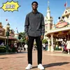 Camisa de mezclilla de manga larga transfronteriza para hombre, corte holgado estilo americano, chaqueta versátil lavada, ropa de trabajo ligera, camisa casual de primavera y otoño