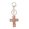 Llavero de cruz dulce y genial con diamantes completos, accesorio de bolso de lujo ligero con pedrería, regalo de colgante pequeño creativo inspirado en el estilo coreano de Instagram
