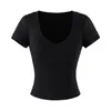 Camiseta de Manga Corta Ajustada con Escote en V que Favorece la Figura para Mujer, Estilo Dibujo Animado, Verano Dulce y Picante Sexy que Ceñe la Cintura, Crop Top Ajustado