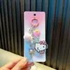 Chaveiro Gato Morango Desenho Animado Gatinho Pingente de Bolsa Lanyard de Celular Fofo Pingente para Chaveiro de Carro Pequeno Presente