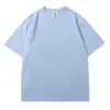 Camiseta de Algodón Manga Corta para Hombre Verano Transpirable Cuello Redondo Camiseta Deportiva Exterior Color Sólido Ropa de Trabajo Comercio Exterior Mayorista