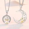 Día de San Valentín Día y Noche Estrellas Amor Estrella Luna Colgante Collar de Pareja Luna Agradable Antigua Colgante de Corazón