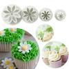 4PCs crisântemo mola de relevo molde de biscoito molde flip açúcar bolo decoração molde DIY ferramentas de cozimento