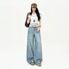 Jeans Anchos de Pierna Delgada Naranja Infantil # Tencel Lyocell, Corte Holgado, Adelgazantes, Transpirables, Casuales, Versátiles, Pantalones de Largo Completo.