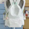 Mochila de Viaje Linda a Cuadros con Lunares y Ribete de Encaje Estilo Girly Mochila de Estudiante Estilo Dulce Japonés