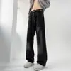 Jeans cleanfit padrão lightning masculino outono e inverno design sense calça bonita e rebelde vibe high street calça de perna reta micro flare