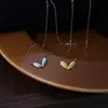 S925~ Colar de Coração em Prata Esterlina para Mulheres Japonês Simples Ins Fashionável Temperamento Versátil Para o Trabalho Design de Nicho Corrente para Clavícula