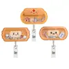 Porta-Crachá Retrátil Fofo com Emojis de Profissionais de Saúde, Bandaid de Acrílico com Clipe Giratório de Puxar Fácil