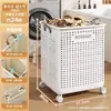 Cesta de ropa sucia plegable para uso doméstico, gran capacidad con ruedas, cesta de almacenamiento para baño, cesta de lavandería, contenedor de almacenamiento de ropa