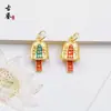 Novo Pingente Tradicional de Esmalte Cinco Deuses da Fortuna para Pulseira DIY Charme Pingente Acessórios de Joias de Cobre