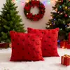 Funda de Almohada Navideña Conejo sin Relleno Piel de Conejo Acolchada Árbol de Navidad Cojín de Respaldo para Sofá del Hogar Funda de Cojín Festiva