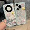 Funda de teléfono 3D de conejo con flores de temática primaveral adecuada para Apple 17 Pro Max, 16/15, estilo fresco para Xiaomi, Huawei y Vivo