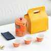 Juego de Té de Viaje Portátil al Por Mayor Juego de Té Kung Fu para Exterior Taza Rápida Vacaciones Regalo Chino de Negocios Logotipo