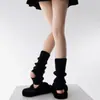 Meias de Tricô para Pés Femininas Primavera e Outono Jk Meias Brancas Empilháveis Y2K Cano Longo Manga de Panturrilha Lolita Bola de Pelo Meias com Renda