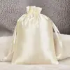Bolsa de Cetim Imitação de Seda Bolsa com Cordão Presente Joias Peruca Bolsa de Armazenamento à Prova de Poeira Em estoque Atacado