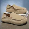 Mocasines de Cuero Mate Transpirables de Verano para Hombre Slip-ons para Hombre Zapatos de Conducir Suela Suave Versátiles Ligeros Zapatos Perezosos