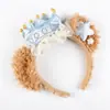 Diadema de Felpa con Cabeza de Dibujos Animados Pasador de Pelo Femenino Gorro Azul Marino Fotografía Facial Diaria Femenina Diadema Especial Diadema Divertida