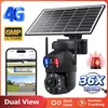 Câmera Solar de Baixo Consumo UBOX com Lente Dupla Visão Noturna HD Zoom Óptico 20x Lente Dupla Monitor 4G