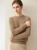 Suéter de Gola Redonda 100% Caxemira para Mulheres, Novo Tricô Liso para Outono e Inverno, Suéter de Caxemira com Caimento Solto