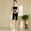 Novo top de renda de alta qualidade com trama vazada, ombro a ombro, para yoga, esportes, fitness, conjunto para Pilates