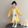 Pijama para niñas, ropa de estar estilo caricatura, nueva colección otoño/invierno 2026, bata de coralina para niños, ropa de invierno, bata para bebé niña