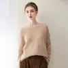 Suéter de Punto de Hombro Descubierto Kangbaolai de Seda y Cachemira para Mujer, Fino Imitación de Siete Agujas de un Solo Hilo, Estilo Casual Elegante, Suéter Base de Cachemira