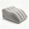 Alfombrilla inflable de PVC flocado transfronterizo, reposapiés, almohada para piernas de avión, almohadilla para pies de vagón de tren, reposapiés para siesta de oficina