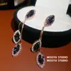 Pendientes Europeos y Americanos Transfronterizos con Diamantes Incrustados en Forma de Lágrima, Pendientes de Borlas Estilo Palacio, Lujo Ligero, Gama Alta, Pendientes de Moda Exagerados para Mujer