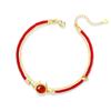 Benmingnian Zodíaco Dragón Ágata Roja Tejida Pulsera Collar Lujo Ligero Nicho para Mujer Pulsera Año del Dragón Medio Antiguo