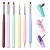 Conjunto de Canetas para Nail Art 6 Peças Venda Quente Transfronteiriça DIY Caneta para Nail Art com Ponta Inclinada Caneta para Fototerapia Dupla Ponta Ferramenta de Pontilhismo Macaron