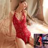 Aishangyou Lingerie Sexy Renda Tentação Entrega Rápida Crotch Aberto Recorte Macacão Sexy Roupa de Uniforme Quente Atacado Europeu e Americano
