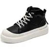 Zapatos Casuales de Caña Alta Talla Grande Nuevo Estilo Otoño/Invierno Modernos para Adolescentes Parte Superior de Cuero Suela Gruesa Moda Urbana Dedo Gordo Zapatos Deportivos