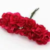 En stock flor de papel rosa pequeña 2 cm caja de regalo de boda caja de regalo flores de papel decorativas flor de ciruelo accesorios DIY flores decorativas