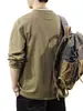 Nueva Camiseta Casual de Algodón Puro para Hombre, Manga Larga, Holgada y Delgada, Tendencia Primavera y Otoño, Marca, Cuello Henley, Camiseta Base Sudadera