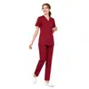 Uniformes de trabajo de manga larga y corta para Amazon transfronterizos, uniformes de enfermería, ropa de trabajo para médicos hombres y mujeres, conjunto de dos piezas elástico de secado rápido