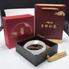 Gelo natural através do bracelete de jade afegão terno bracelete de beleza larga leucorreia de sebo certificado caixa de presente venderá kit de presente