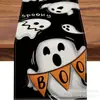 Toalha de mesa de Halloween transfronteiriça nova com esqueleto, abóbora e morcego, decoração de casa, toalha de mesa, toalha de mesa de centro