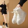 Zapatos blancos de invierno 2024 con forro polar, nuevos coreanos ins para estudiantes, zapatos deportivos casuales de suela gruesa para aumentar la altura M118