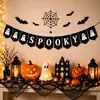 Bandera colgante de Halloween BOO banner de letras de fantasma Decoración de fiesta europea y americana Decoración de pared de fondo de Halloween