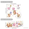 Uma Variedade de Arbustos de Flores Coloridos Criativos, Raposas, Ursos, Tigres e Macacos Adesivos de Parede para Decoração de Quarto e Sala de Estar Adesivos Removíveis