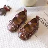 Zapatos de Cuero para Niñas 2026 Otoño Nuevo Modelo Zapatos Individuales Bajos con Lazo de Niña Zapatos de Princesa de Lunares para Comercio Exterior
