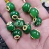 Ábaco de botón de jade con cuentas incrustadas de cuentas talladas, cuentas sueltas de jade, flores flotantes azul-verde, cuentas separadoras rojo-amarillo, cuentas separadoras, accesorios de joyería, cuentas