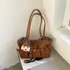 Bolso de Hombro para Mujer Estilo Coreano de Nicho Estampado de Leopardo Escarchado Nuevo Otoño/Invierno Gran Capacidad Hebilla de Cuero Retro